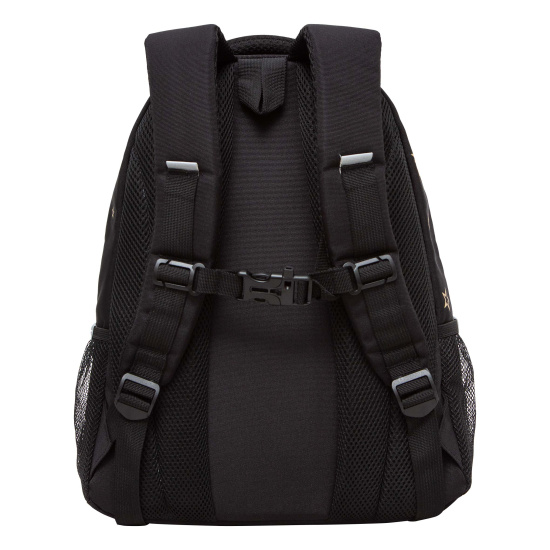 Рюкзак спинка эргономичная, 3 отделения, 38*30*20 см, с брелоком, черный Grizzly RG-462-2