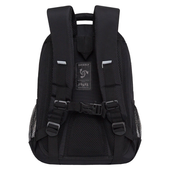 Рюкзак спинка эргономичная, 3 отделения, 40*28*16 см, с брелоком, черный Grizzly RG-461-3