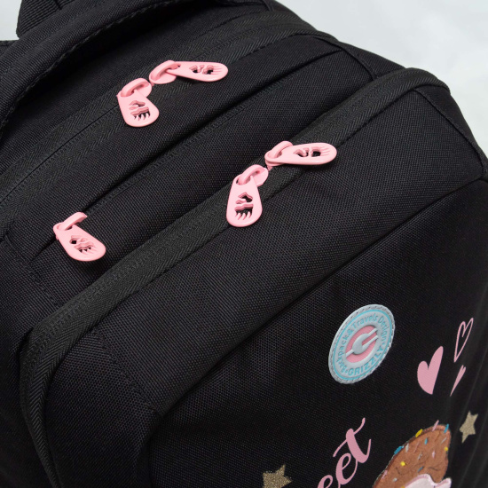 Рюкзак спинка эргономичная, 2 отделения, 38*28*16 см, с брелоком, черный Grizzly RG-466-3