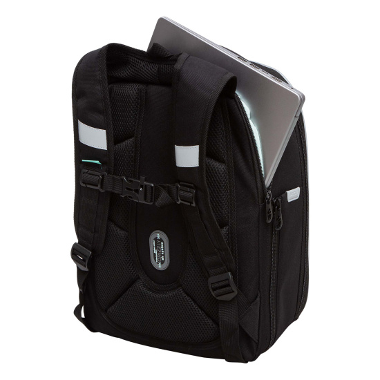 Рюкзак спинка эргономичная, 2 отделения, 38*28*16 см, с брелоком, черный Grizzly RG-466-6