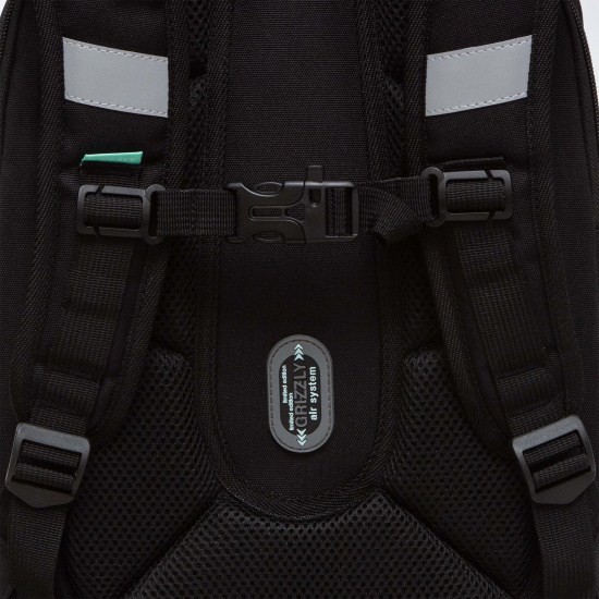 Рюкзак спинка эргономичная, 2 отделения, 38*28*16 см, с брелоком, черный Grizzly RG-466-6