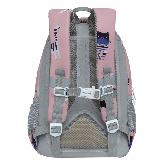 Рюкзак спинка эргономичная, 2 отделения, 38*28*12 см, пенал, розовый Grizzly RG-260-8