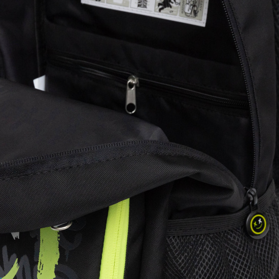 Рюкзак спинка эргономичная, 1 отделение, 40*28*16 мм, черный/лимонный Grizzly RB-455-2