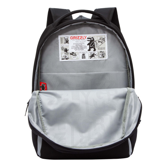 Рюкзак спинка эргономичная, 2 отделения, 38*30*14 см, черный Grizzly RB-451-5