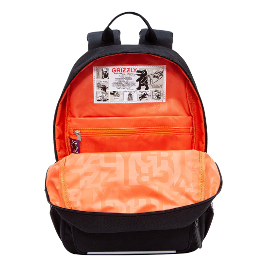 Рюкзак спинка эргономичная, 1 отделение, 40*28*16 см, черный Grizzly RB-455-1