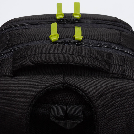 Рюкзак спинка эргономичная, 2 отделения, 38*26*16 см, черный/салатовый Grizzly RB-456-1