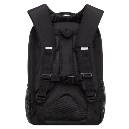 Рюкзак спинка эргономичная, 2 отделения, 38*26*16 см, черный/салатовый Grizzly RB-456-3