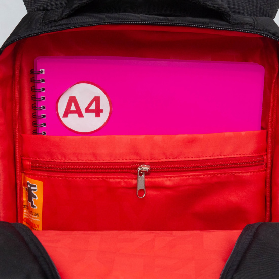 Рюкзак спинка эргономичная, 2 отделения, 38*26*16 см, черный/красный Grizzly RB-456-6