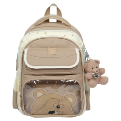 Ранец эргономичная спинка 2 отделения 38*27*17 Happy School 2 Мишка КОКОС 260083