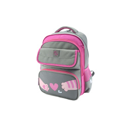 Ранец эргономичная спинка 2 отделения 38*27*17 Happy School 2 Cats & Heart КОКОС 250055