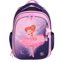 Ранец, спинка эргономичная, 2 отделения, 38*27*16 см, COMFORT Light, Small ballerina, КОКОС, 250039