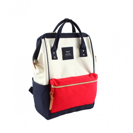 Рюкзак спинка мягкая, 40*26*12 см, 1 отделение, белый/красный HIMAWARI 205905