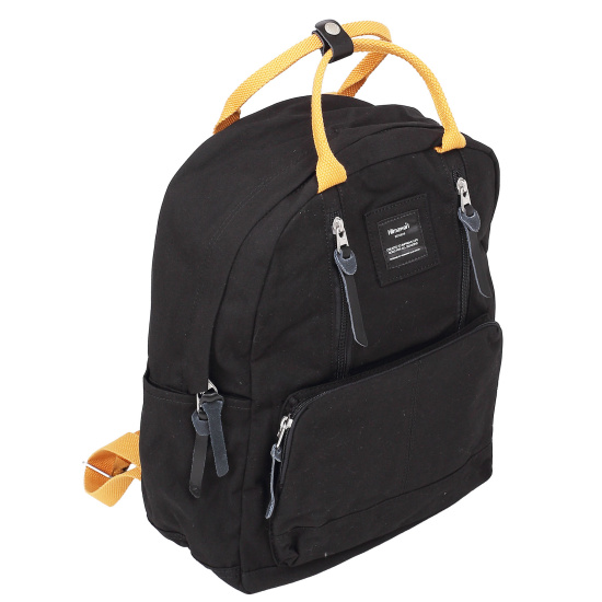 Рюкзак спинка мягкая EVA, 1 отделение, 280*390*140мм, черный/желтый HIMAWARI 210512