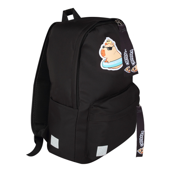 Рюкзак, спинка мягкая EVA, 40*30*18 см, 1 отделение, черный, Капибара, CoolDay, КОКОС, 250070