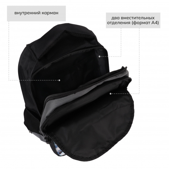 Рюкзак спинка мягкая EVA, 2 отделения, 40*27*17 см, термопечать, лаковая печать, серый Lynx SMASH КОКОС 213990