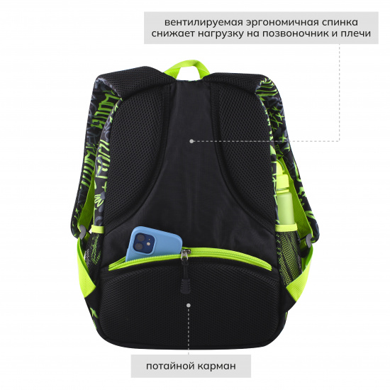 Рюкзак спинка эргономичная, 2 отделения, 40*29*16 см, термопечать Active Style CRASH КОКОС 213806