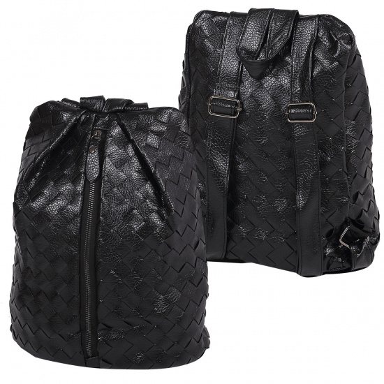 Рюкзак спинка мягкая, 1 отделение, 24*36*14 см, черный Сплетение КОКОС 180879