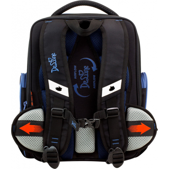 Ранец спинка ортопедическая EVA, 2 отделения, 280*360*160мм, сумка для сменной обуви, электронные часы De Lune 11-030