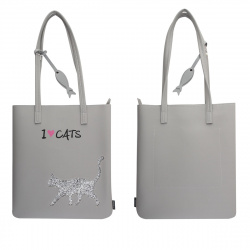 Сумка шоппер детская кожзам 1 отделение 31*34*2 Gray Cat deVENTE 7034005 серый
