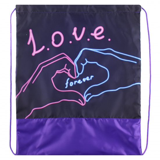Мешок для обуви полиэстер, 1 отделение, 40*48 см, цвет фиолетовый Любовь Пчелка СДС-53