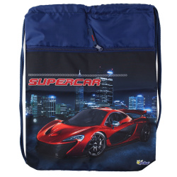 Сумка для сменной обуви 1отд 36*46 с карманом Super car МО-26-2 55539