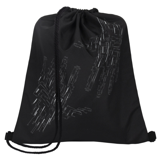 Мешок для обуви, полиэстер, 1 отделение, 36*44 см, цвет черный с рисунком, Identification, КОКОС, 250142