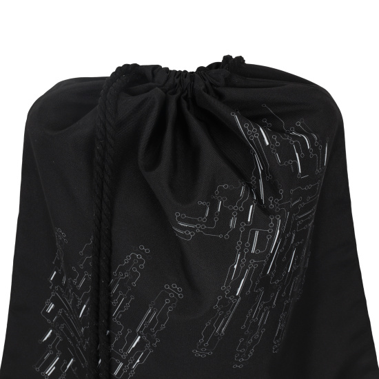 Мешок для обуви, полиэстер, 1 отделение, 36*44 см, цвет черный с рисунком, Identification, КОКОС, 250142