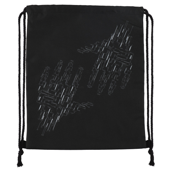 Мешок для обуви, полиэстер, 1 отделение, 36*44 см, цвет черный с рисунком, Identification, КОКОС, 250142