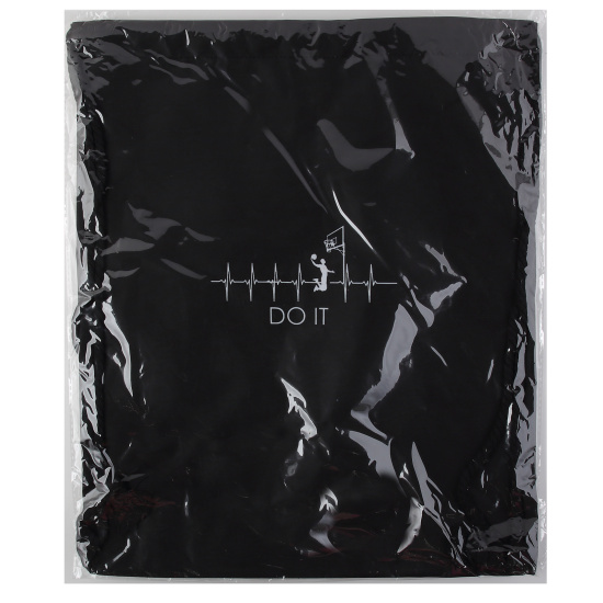 Мешок для обуви, полиэстер, 1 отделение, 36*44 см, цвет черный с рисунком, Do it, КОКОС, 250166