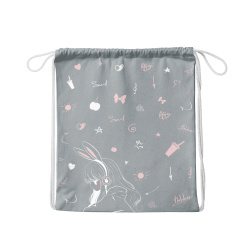 Мешок для обуви, полиэстер, 1 отделение, 36*44 см, цвет серый с рисунком, Девочка зайка, КОКОС, 260216