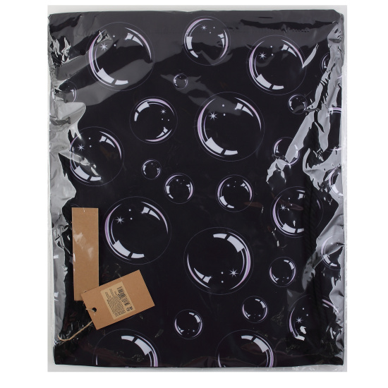 Мешок для обуви полиэстер, 1 отделение, 36*44 см, цвет черный с рисунком Пузыри КОКОС 240369