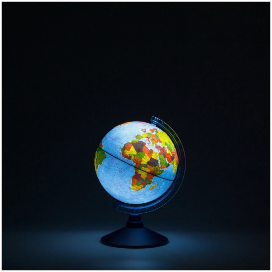 Глобус диаметр Ø 21 см, карта физико-политическая, с подсветкой, пластик Рельефный Глобен Ве022100253 Классик Евро