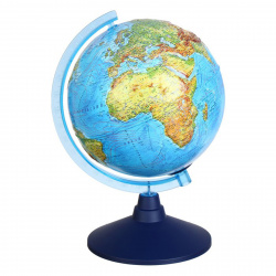 Глобус диаметр Ø 21 см, карта физико-политическая, с подсветкой, пластик Рельефный Глобен Ве022100253 Классик Евро
