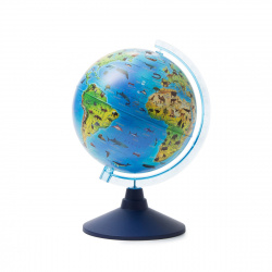 Глобус диаметр Ø 21 см, карта зоогеографическая, пластик Глобен Ке012100207 Классик Евро