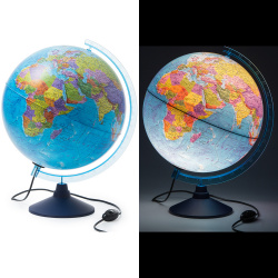 Глобус диаметр Ø 32 см, карта политическая, с подсветкой, пластик Глобен Ке013200227 Классик Евро