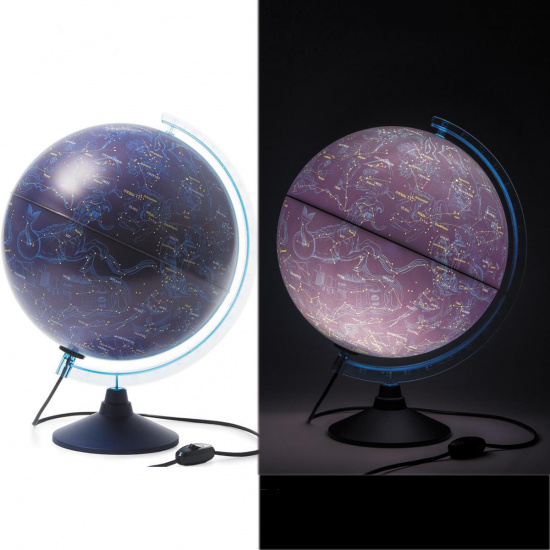 Глобус диаметр 320мм, карта двойная карта звездного неба (звезды и созвездия), с подсветкой, пластик Глобен Ке013200277