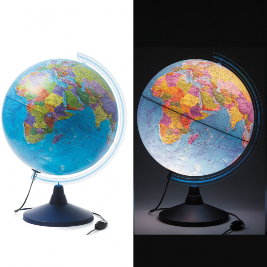 Глобус диаметр 400мм, карта политическая, с подсветкой, пластик Глобен Ке0140000245