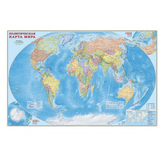 Карта Мира полит 1:11,5млн 150*230см ламин на картоне (10)