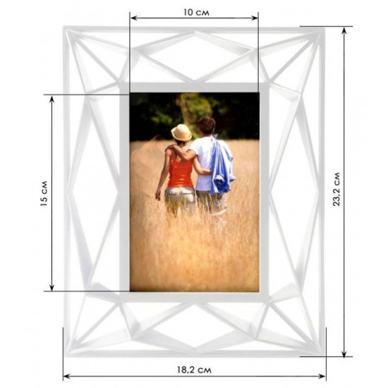 Рамка пластик, формат фотографий 10*15см, белый Абстракция Феникс-Презент 83508