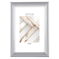 Рамка, пластик, 10*15 см, серебро, Miram, 636421-4