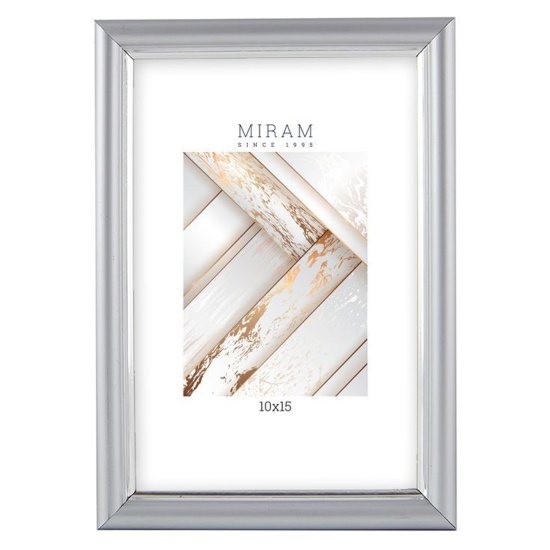Рамка, пластик, 10*15 см, серебро, Miram, 636421-4