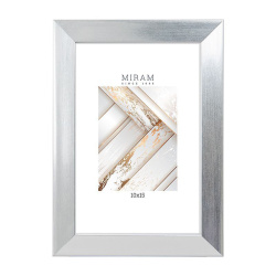 Рамка пластиковая 10*15 Miram 641822-4 серебро