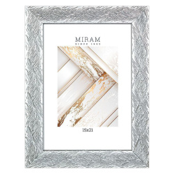 Рамка, пластик, 15*21 см, серебро, Miram, 651629-6