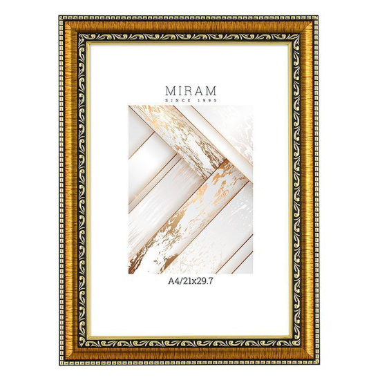 Рамка, пластик, 21*30 см, золото, Miram, 644813-A4