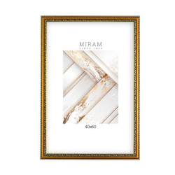 Рамка, пластик, 40*60 см, небьющееся оргстекло, золото, Miram, 644813-17