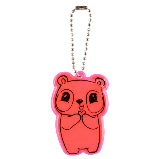 Брелок светоотражающий Panda ПВХ, 6*4,5 см, цвет розовый КОКОС 231248