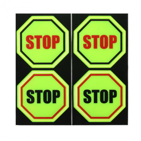 Наклейки светоотражающие Stop набор 4 шт, ПВХ, 6,5 см КОКОС 207084