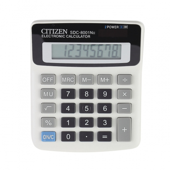 Калькулятор Citizen (8 разр) SDC8001NII 125*104*23мм сер