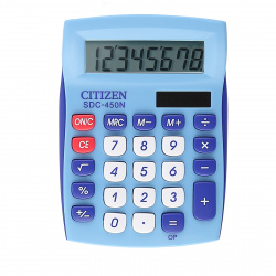 Калькулятор настольный, 8 разрядов, питание двойное, 87*120*22 мм Citizen SDC-450NBLCFS