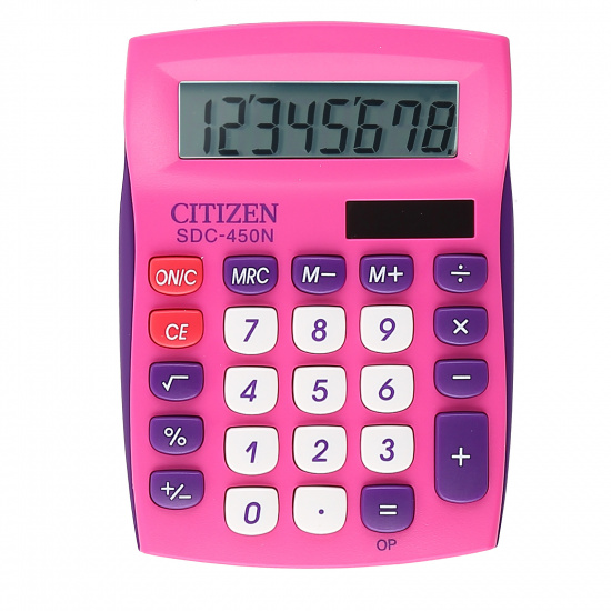 Калькулятор настольный, 87*120 мм, 8 разрядов Citizen SDC-450NPKCFS